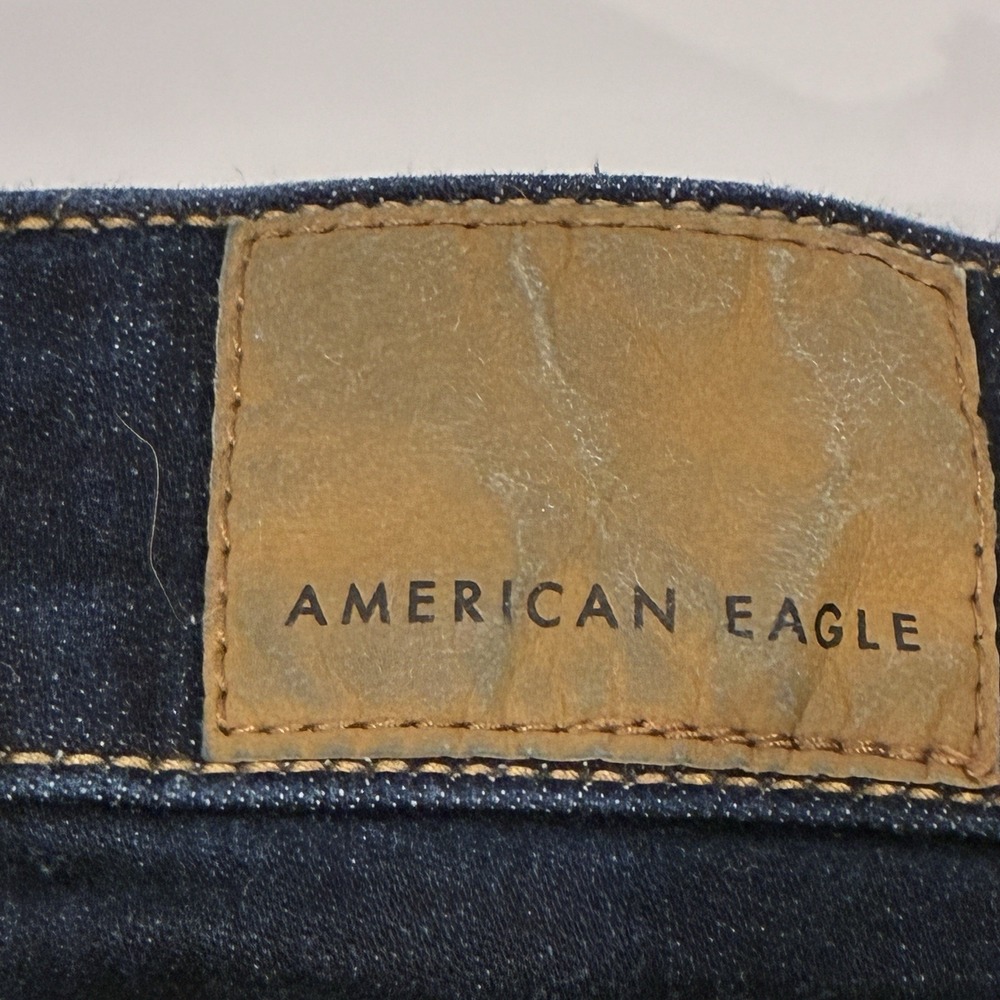 American Eagle Super Stretch Womens Size 2 Mid Rise Jegging Dark Wash Denim Jean - Picture 5 of 12